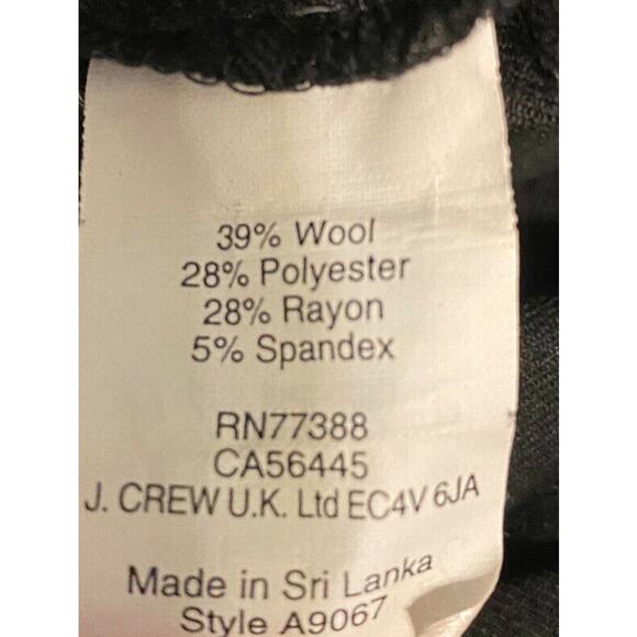J. Crew Factory Women’s Black Wool Blend Front Zipper Pocket Dress Pants Size 0 - Picture 6 of 6